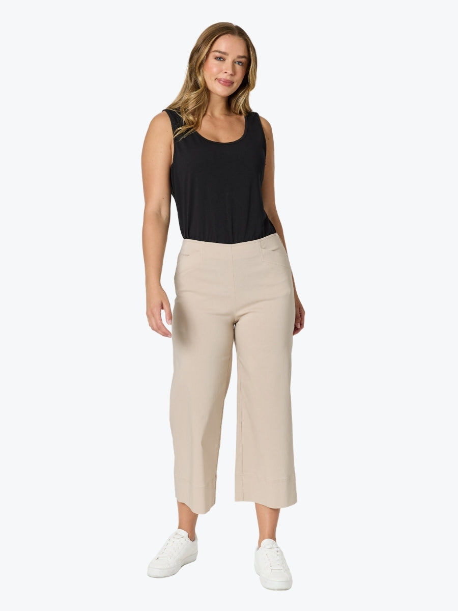 Threadz Zara Wide Leg Pant | Natural