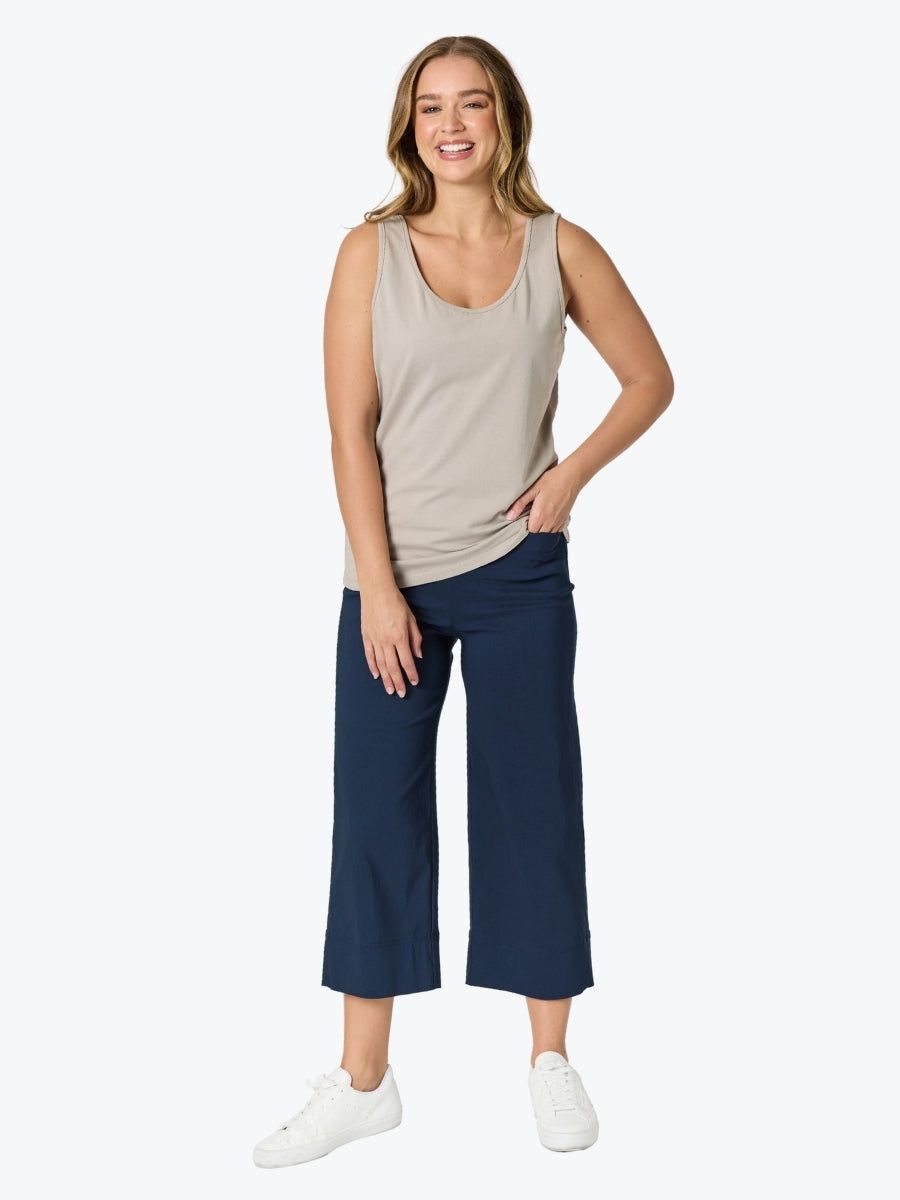 Threadz Zara Wide Leg Pant | Navy