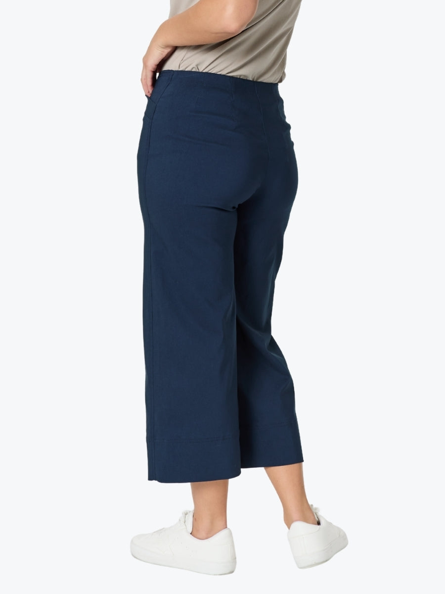 Threadz Zara Wide Leg Pant | Navy