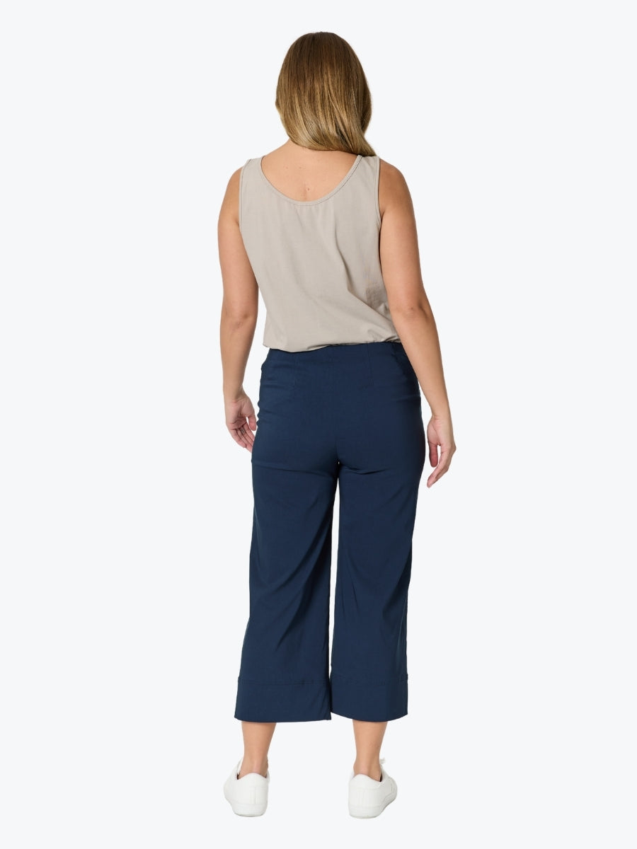 Threadz Zara Wide Leg Pant | Navy