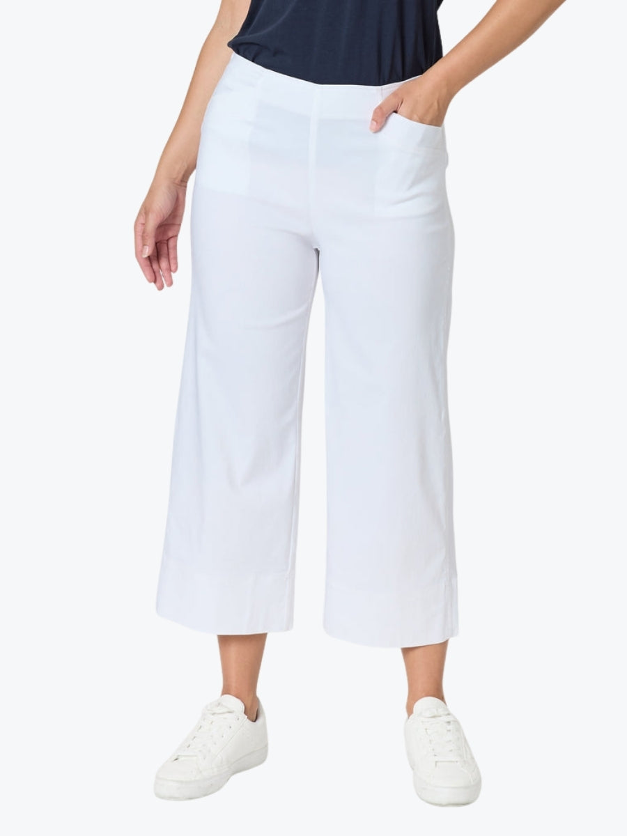 Threadz Zara Wide Leg Pant | White