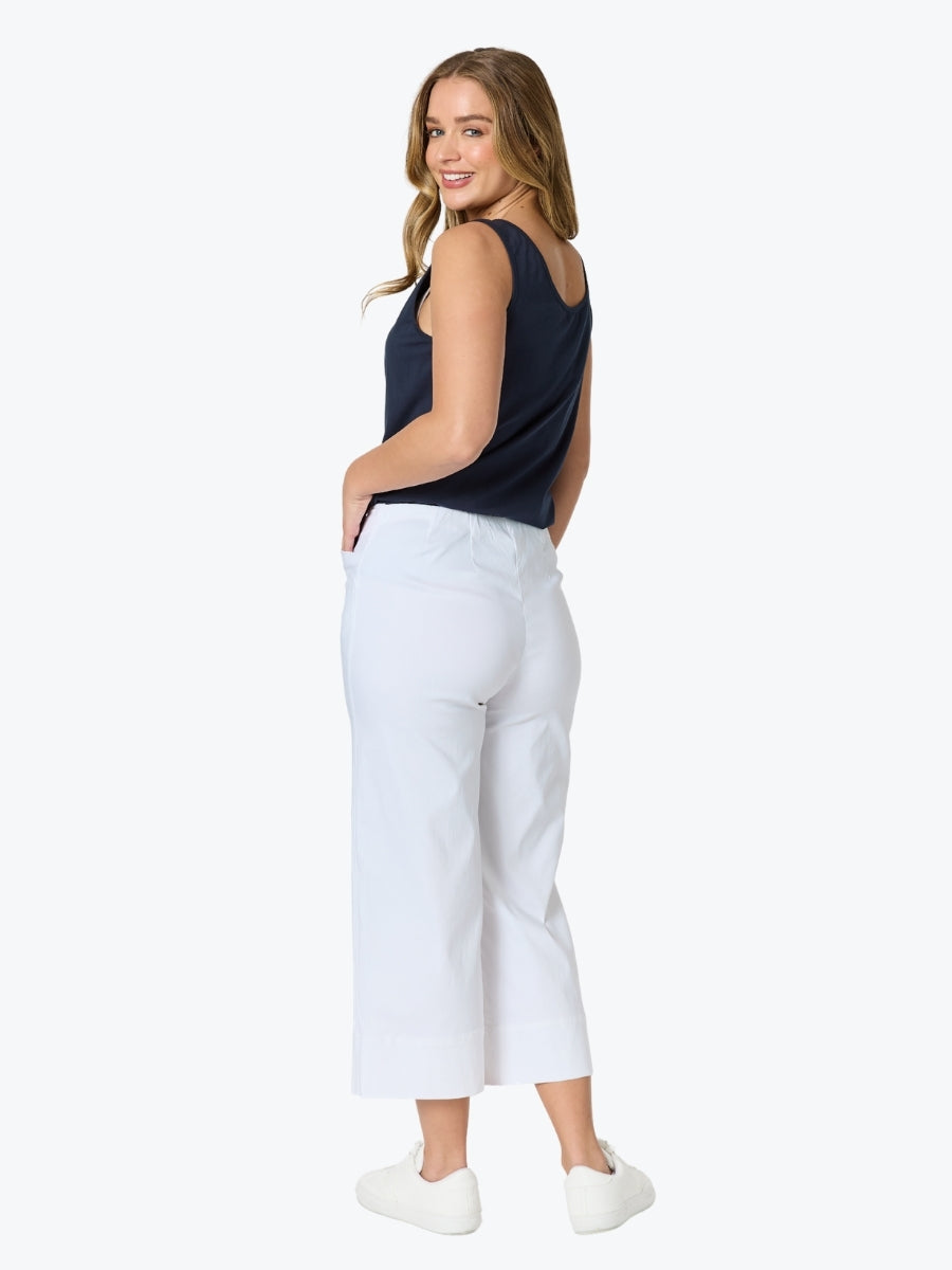 Threadz Zara Wide Leg Pant | White