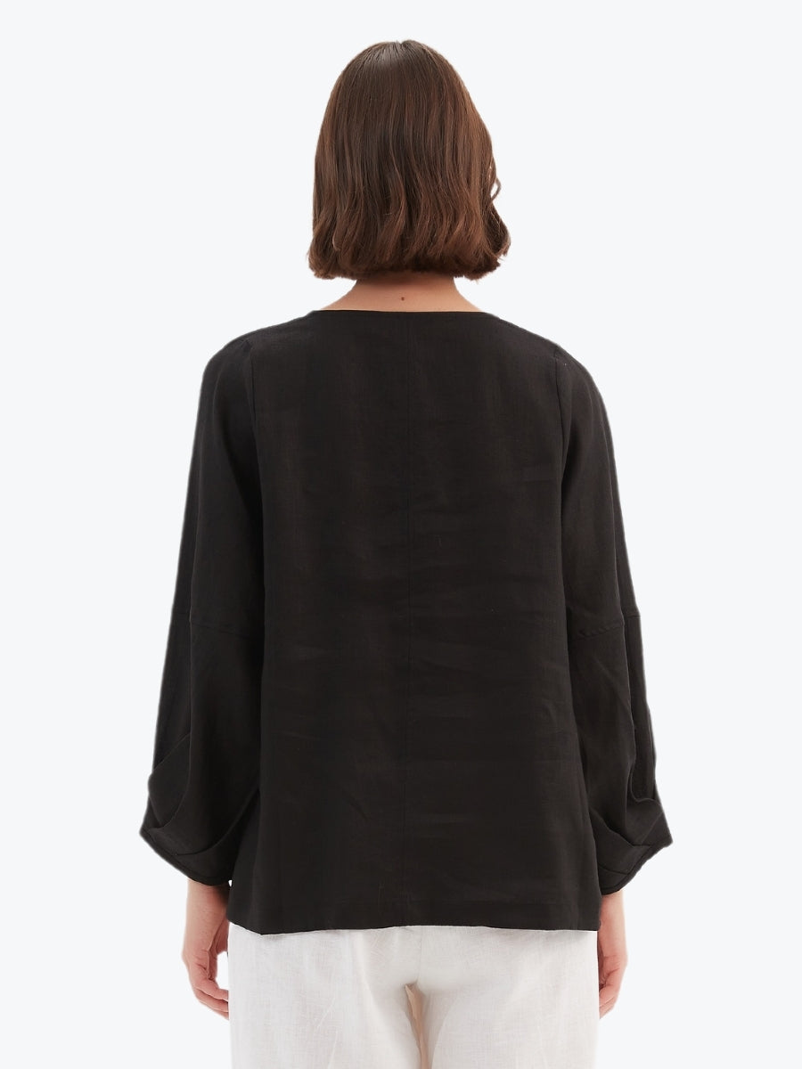 Tirelli Bishop Long Sleeve Linen Top