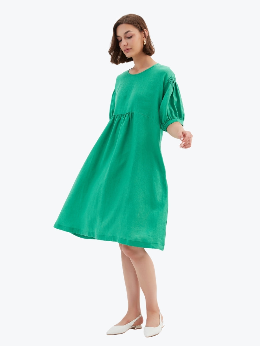 Tirelli Bishop Sleeve Shirring Dress