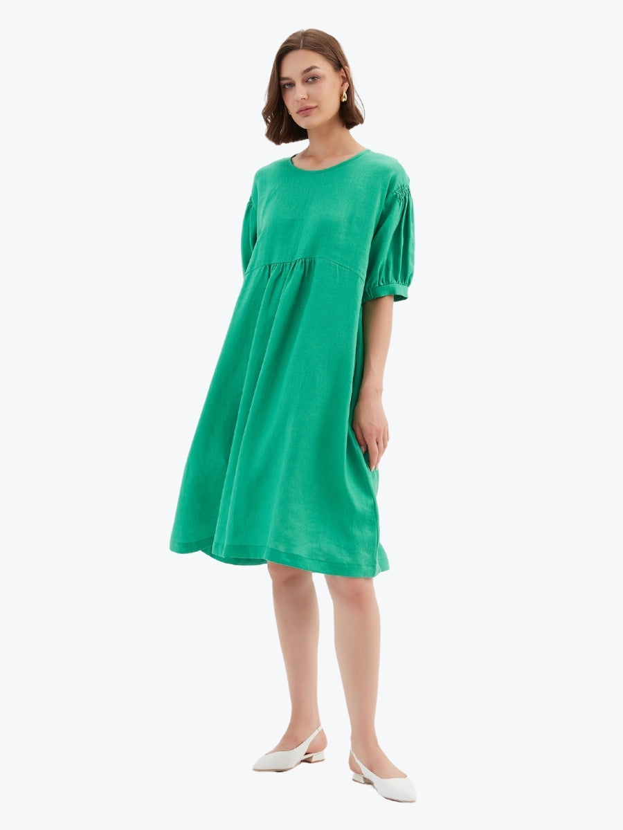 Tirelli Bishop Sleeve Shirring Dress