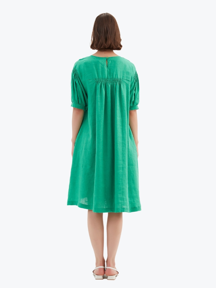Tirelli Bishop Sleeve Shirring Dress