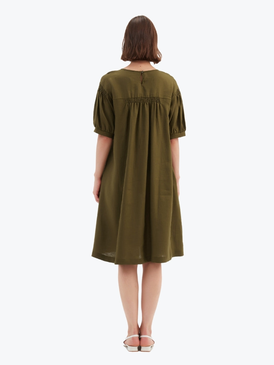 Tirelli Bishop Sleeve Shirring Dress