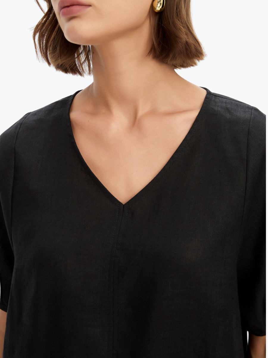 Tirelli Bishop Sleeve Top | Black