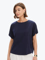 Tirelli Bubble Sleeve Tee | Deep Navy