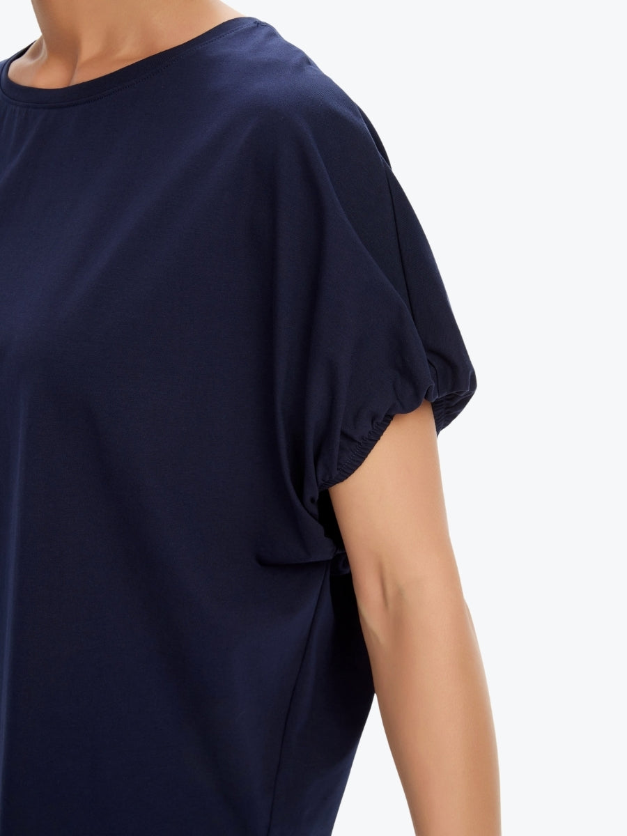 Tirelli Bubble Sleeve Tee | Deep Navy