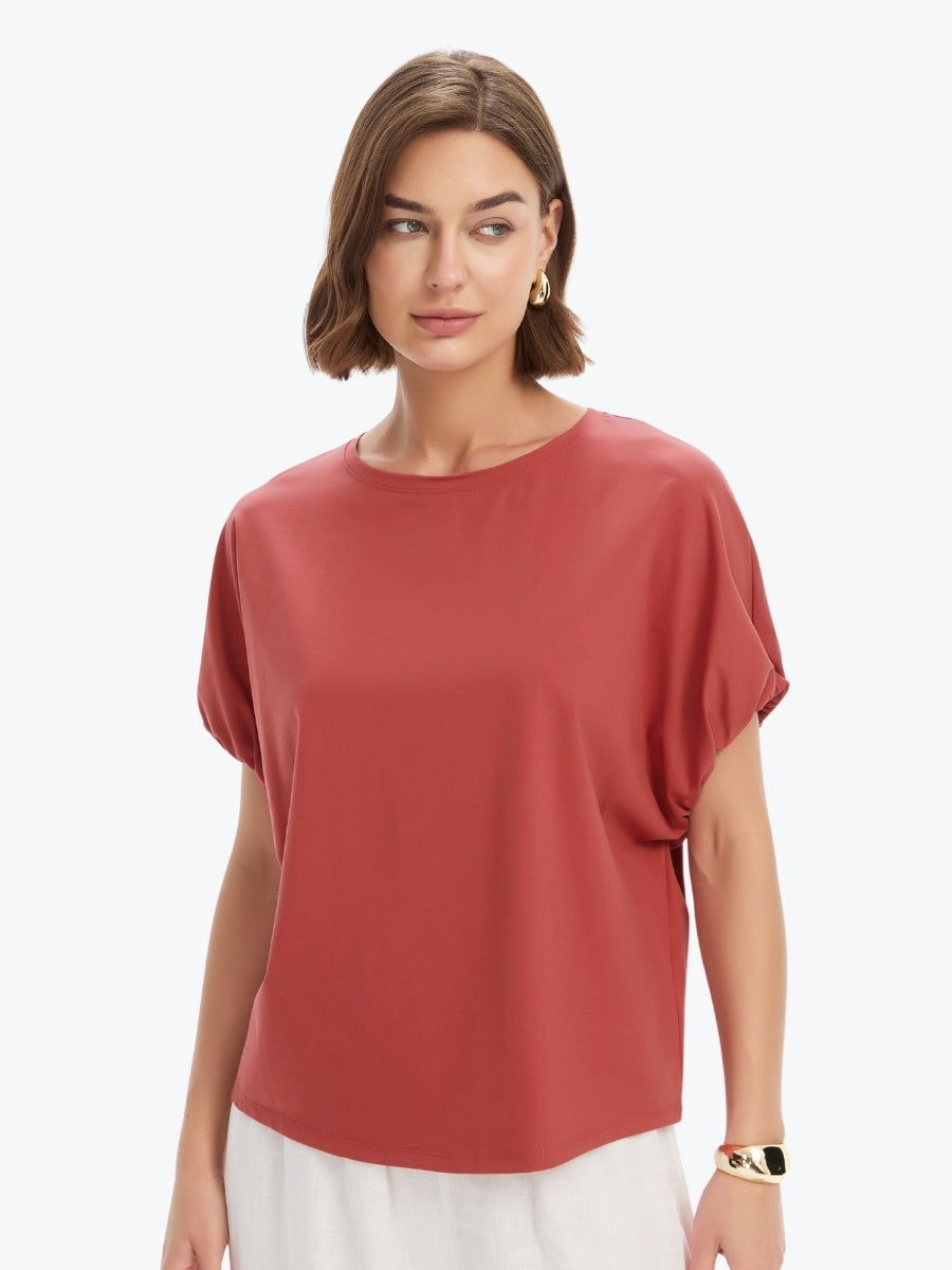 Tirelli Bubble Sleeve Tee | Dusty Red