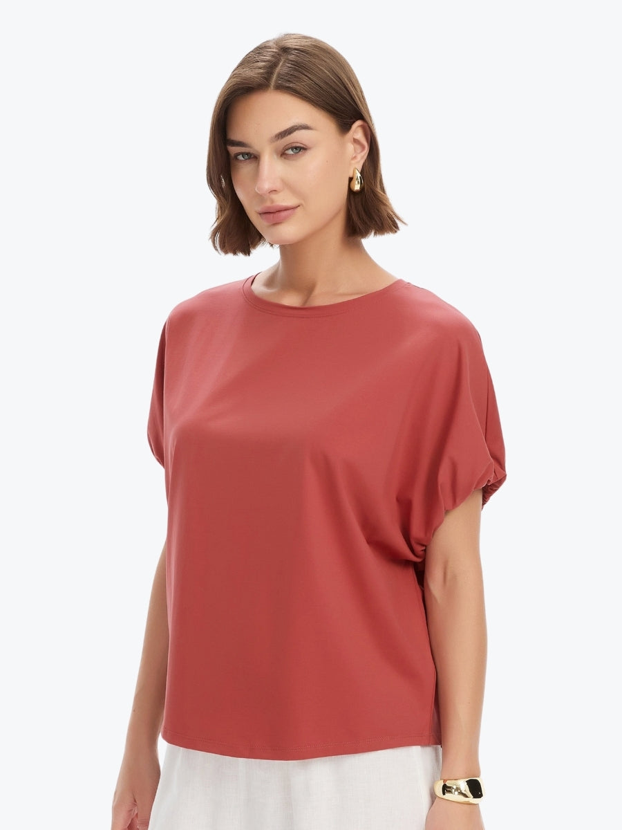 Tirelli Bubble Sleeve Tee | Dusty Red