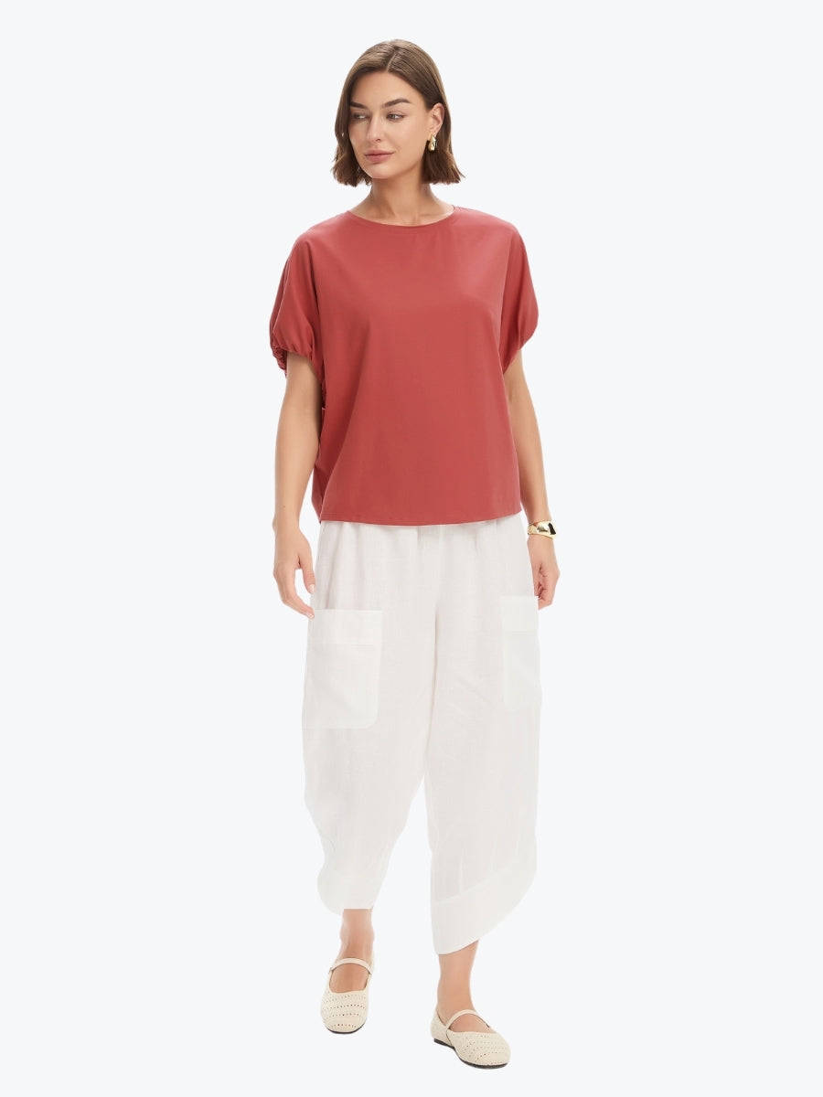 Tirelli Bubble Sleeve Tee | Dusty Red