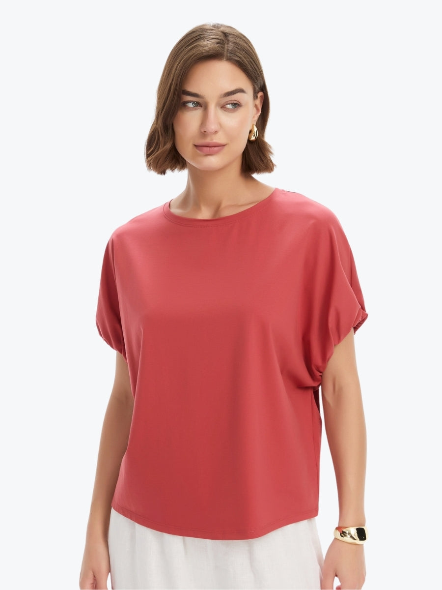 Tirelli Bubble Sleeve Tee | Dusty Red