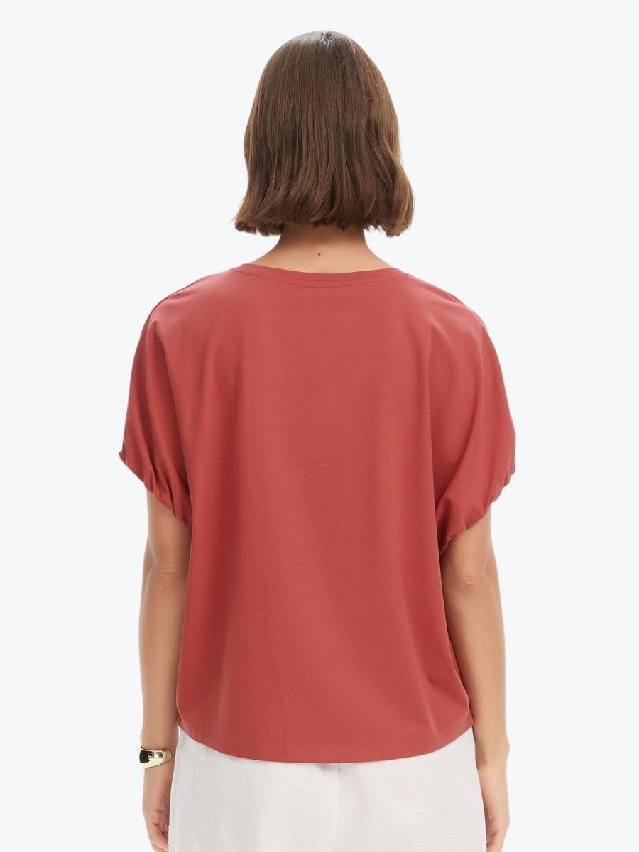Tirelli Bubble Sleeve Tee | Dusty Red
