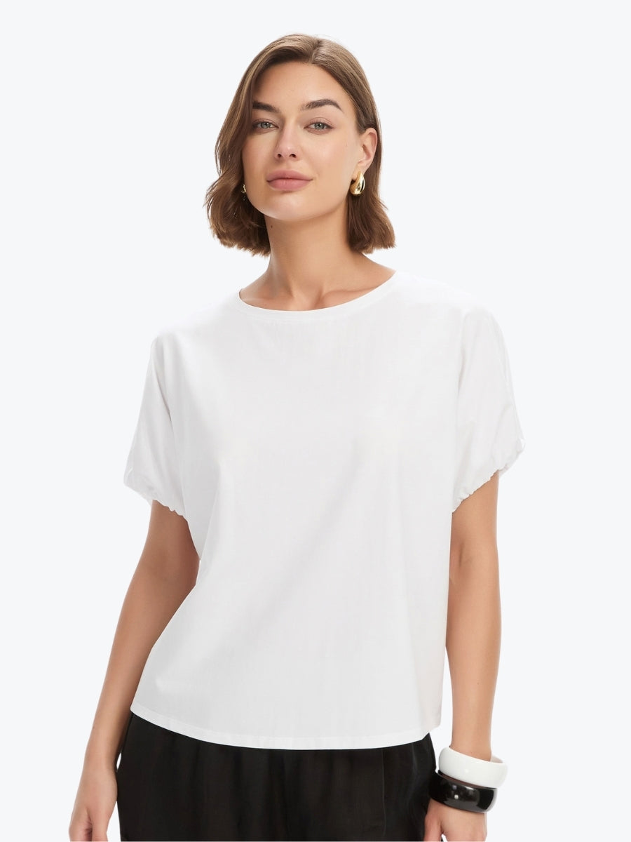 Tirelli Bubble Sleeve Tee | White