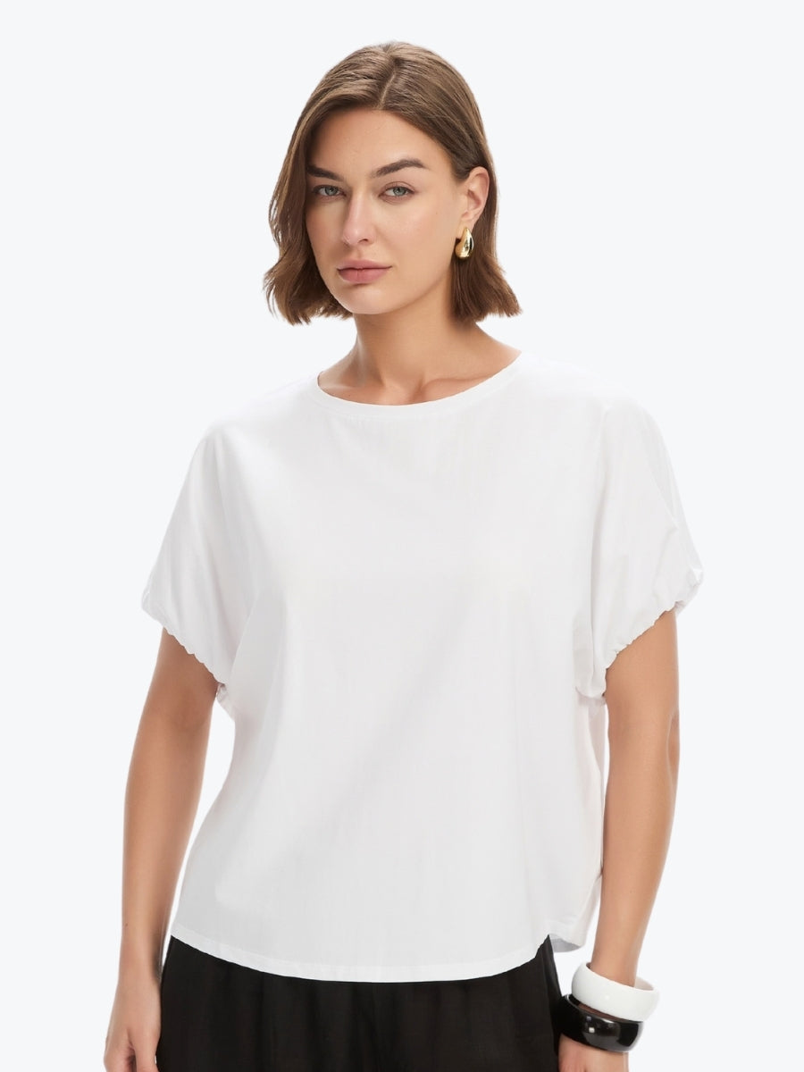 Tirelli Bubble Sleeve Tee | White