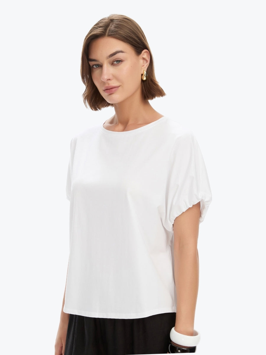 Tirelli Bubble Sleeve Tee | White