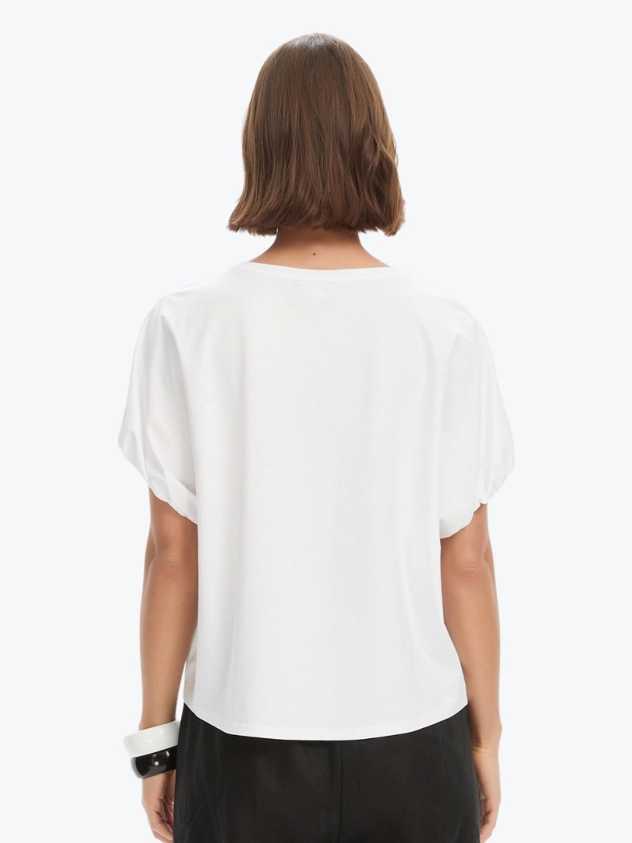 Tirelli Bubble Sleeve Tee | White