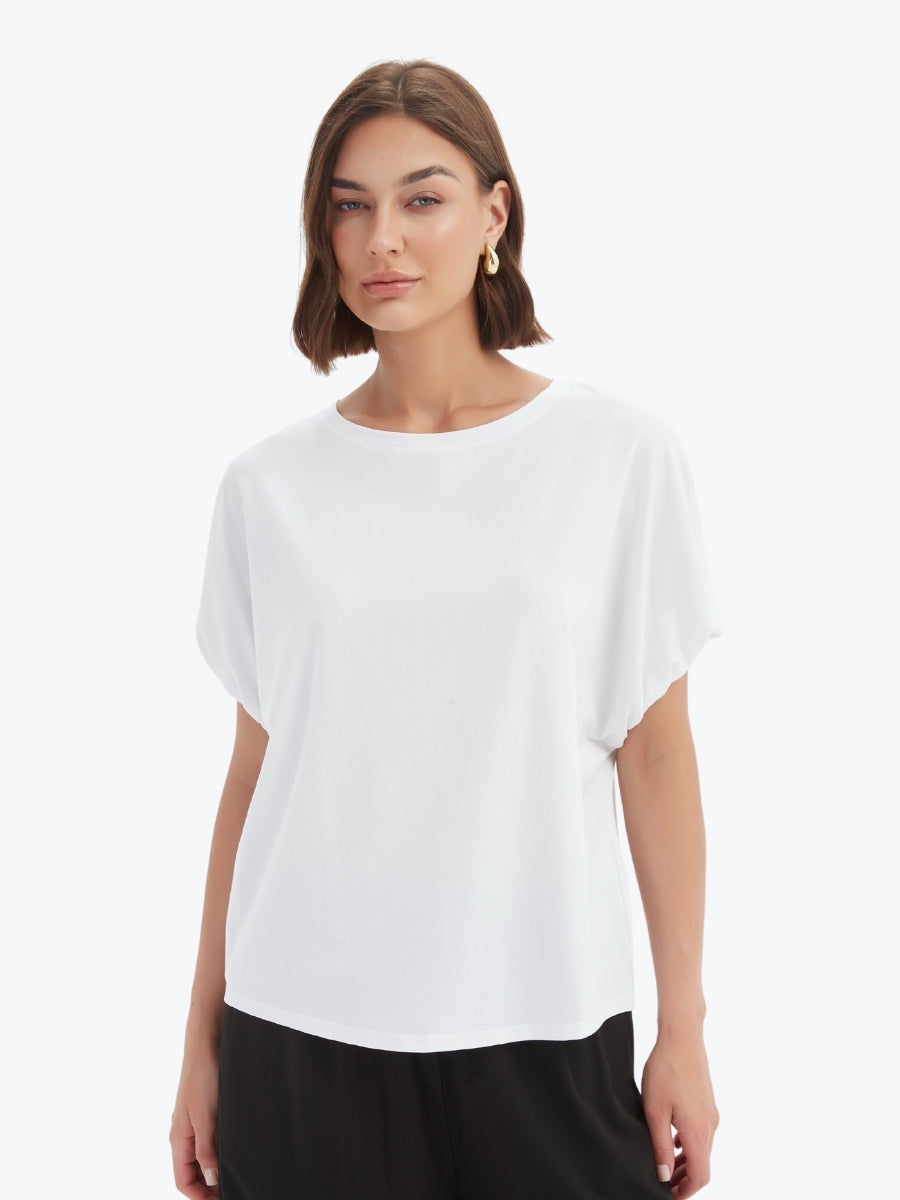 Tirelli Bubble Sleeve Tee in White