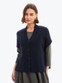 Tirelli Button Up Knit Vest | Navy