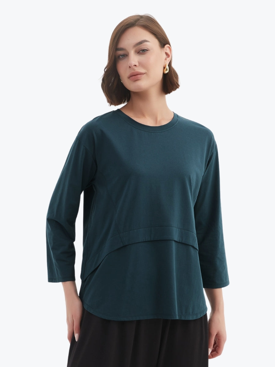 Tirelli Curved Seam Top in Deep Ocean