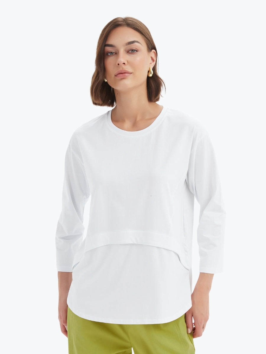 Tirelli Curved Seam Top in White