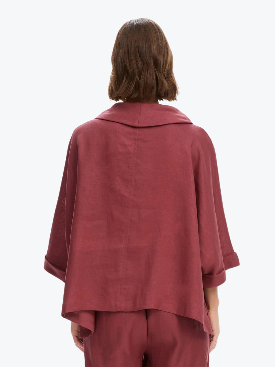 Tirelli Funnel Neck Boxy Top | Brick