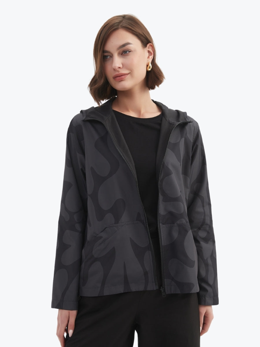 Tirelli Reversible Blot Print Windbreaker in Charcoal/Black