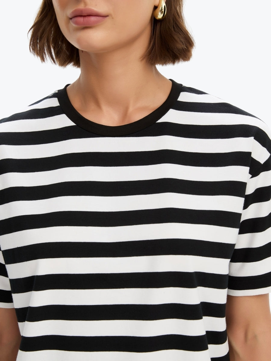 Tirelli Stripe Boxy Tee | Black/White