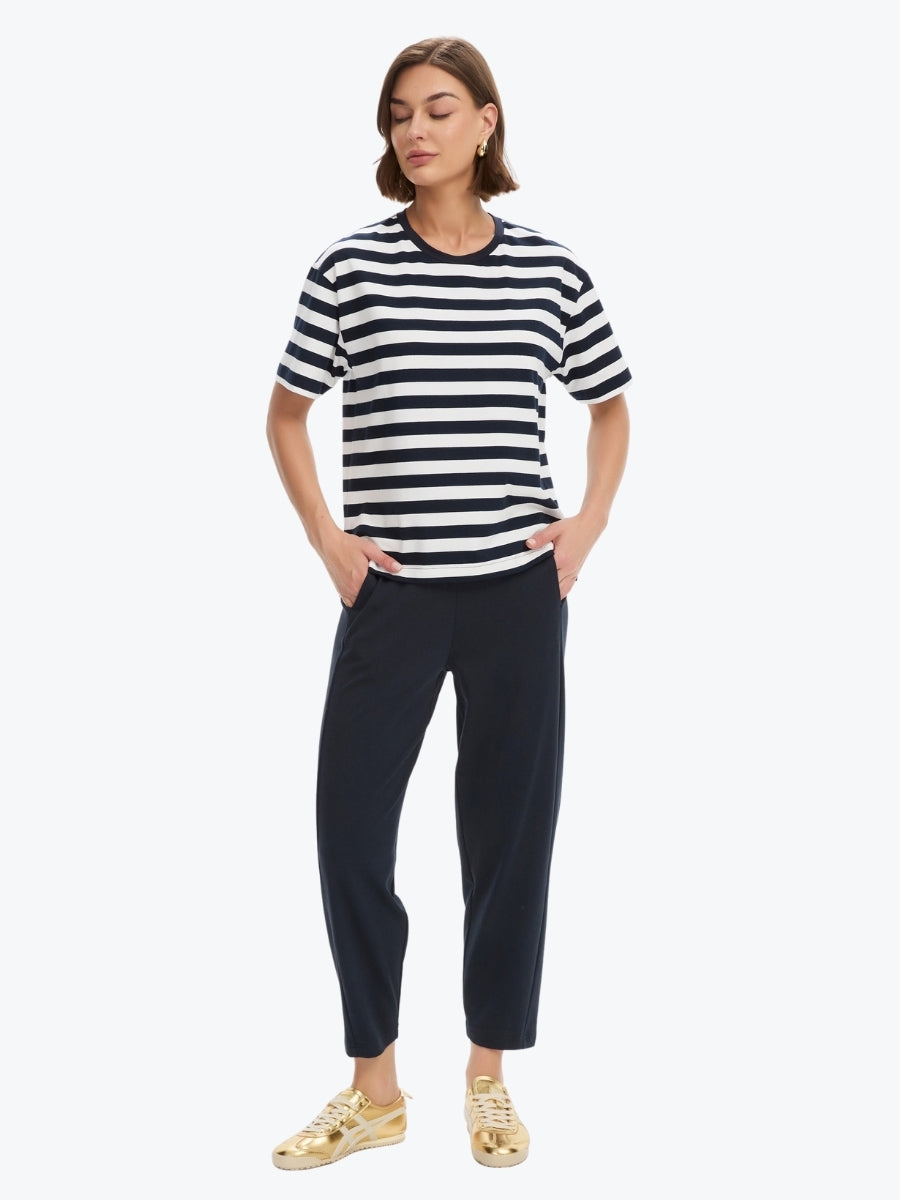 Tirelli Stripe Boxy Tee | Black/White