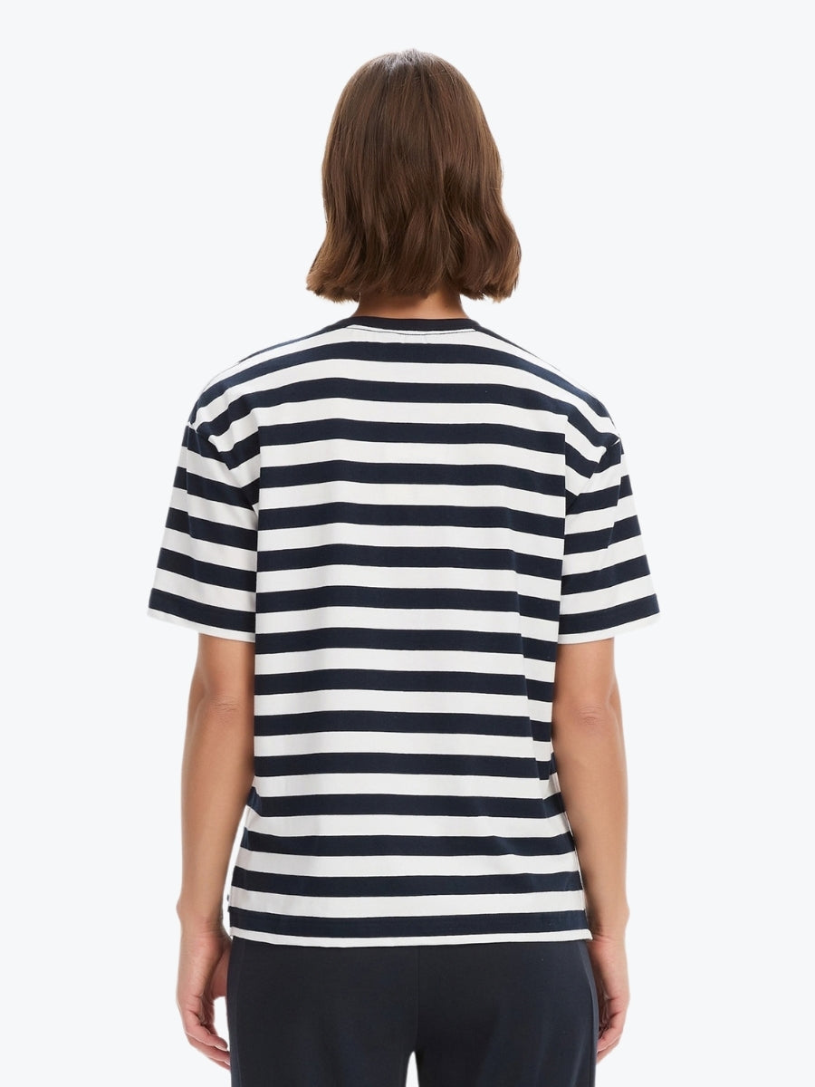Tirelli Stripe Boxy Tee | Navy/White