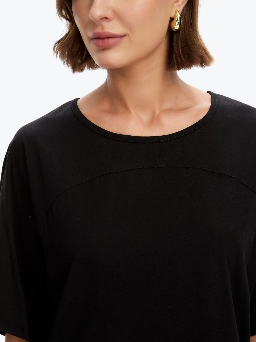 Tirelli Wide Sleeve Yoke Tee | Black