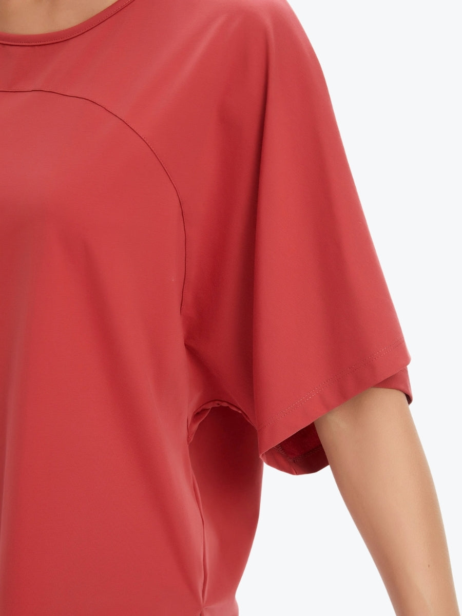 Tirelli Wide Sleeve Yoke Tee | Dusty Red