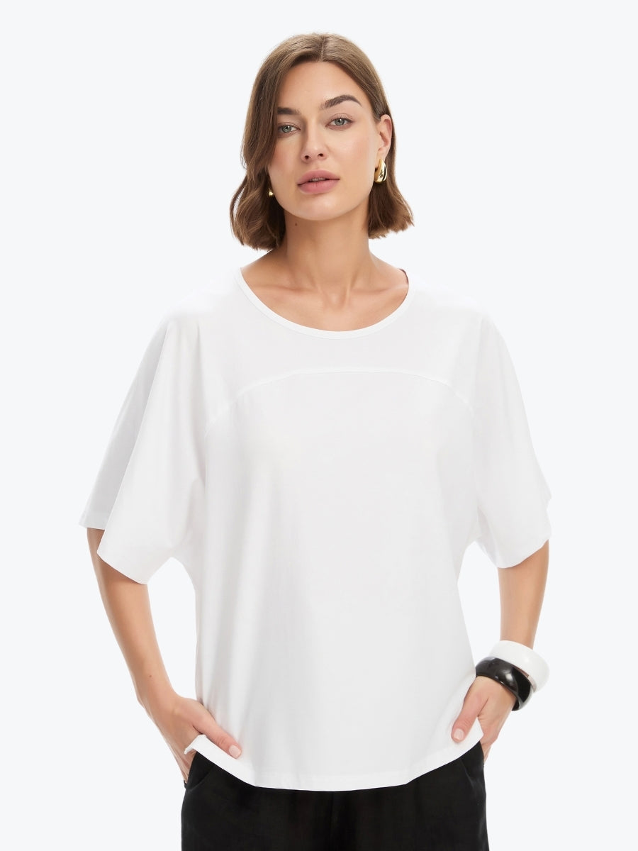 Tirelli Wide Sleeve Yoke Tee | White