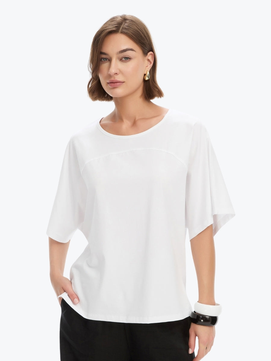 Tirelli Wide Sleeve Yoke Tee | White