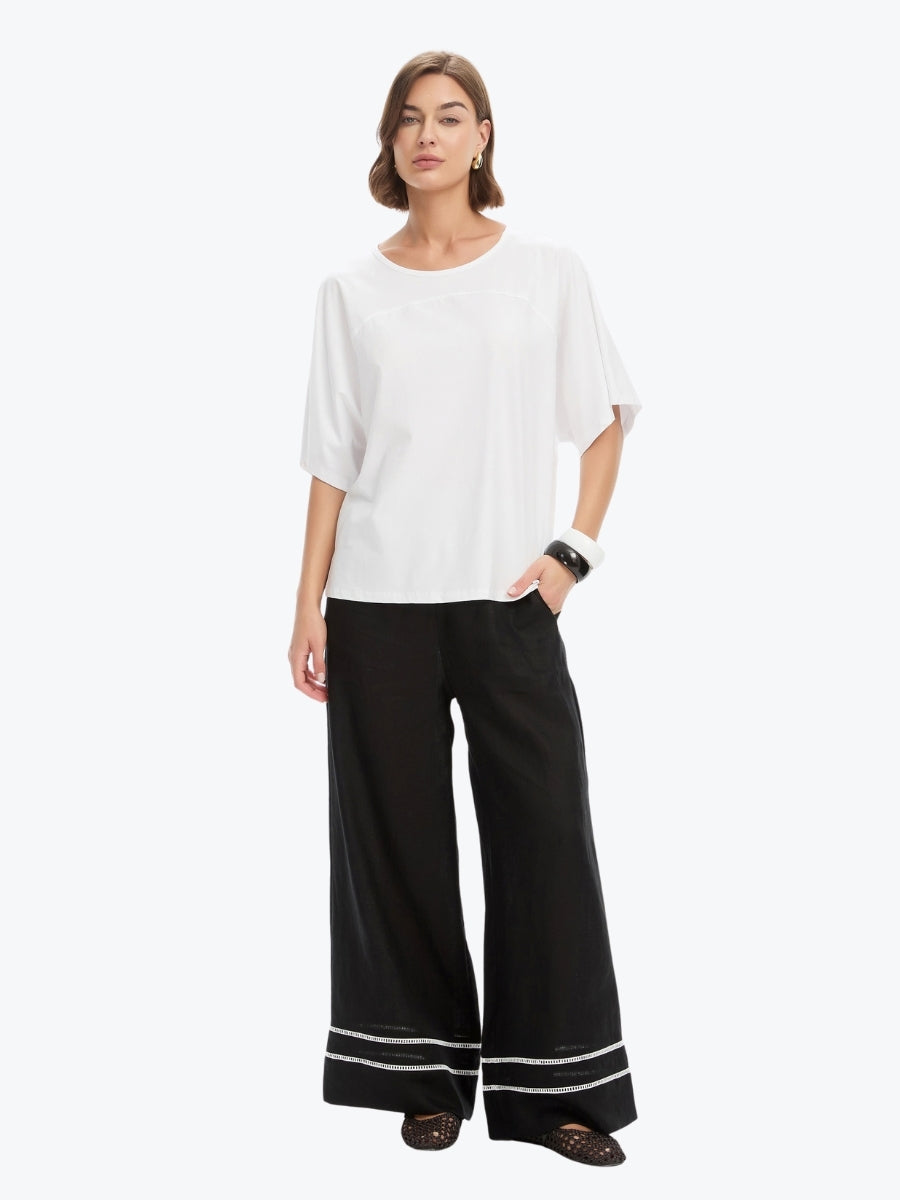 Tirelli Wide Sleeve Yoke Tee | White