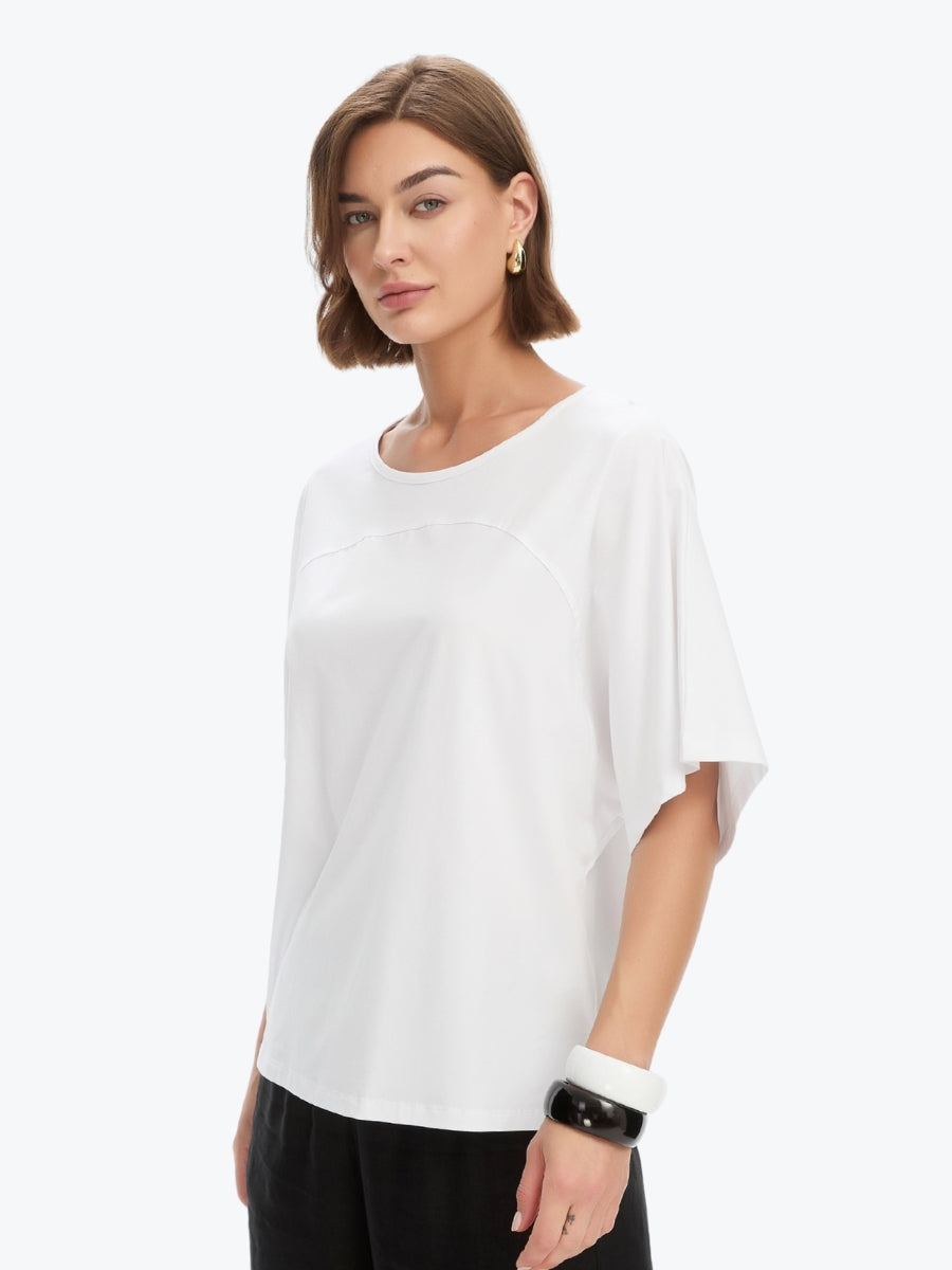 Tirelli Wide Sleeve Yoke Tee | White