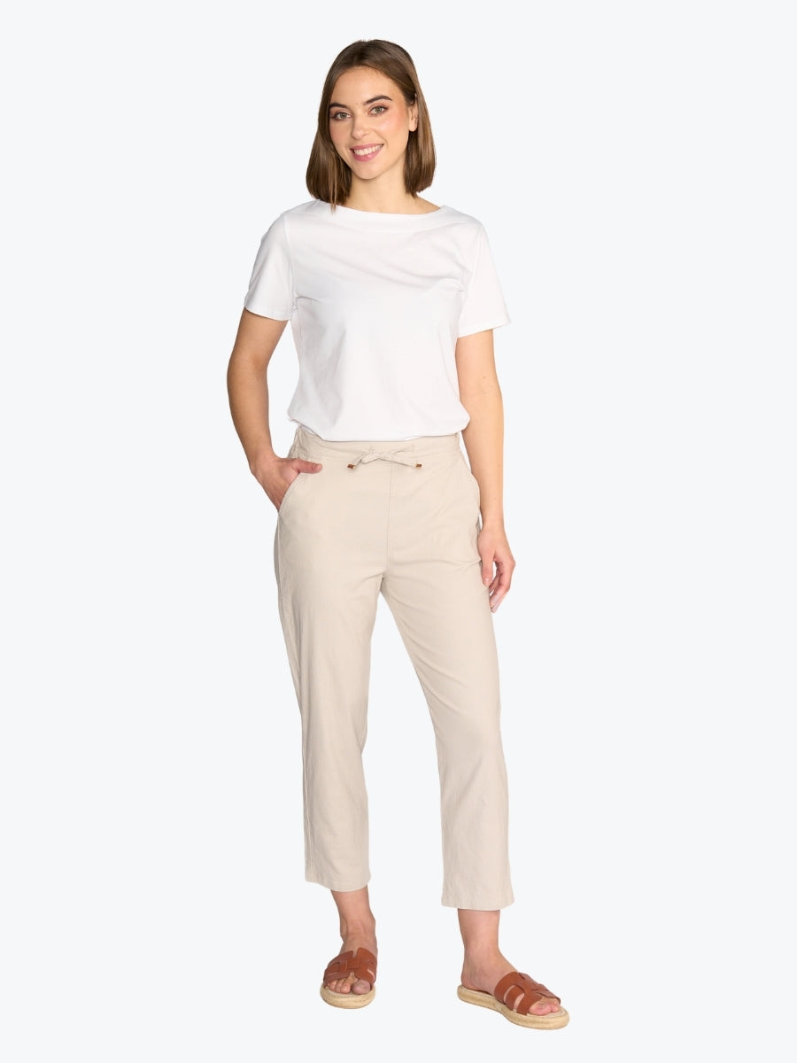 Vassalli 7/8 Slim Leg Pant in Stone