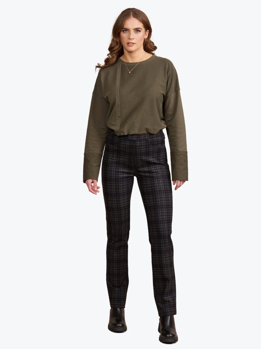 Vassalli Slim Leg Full Length Printed Ponte Pull On Pant in Bennett