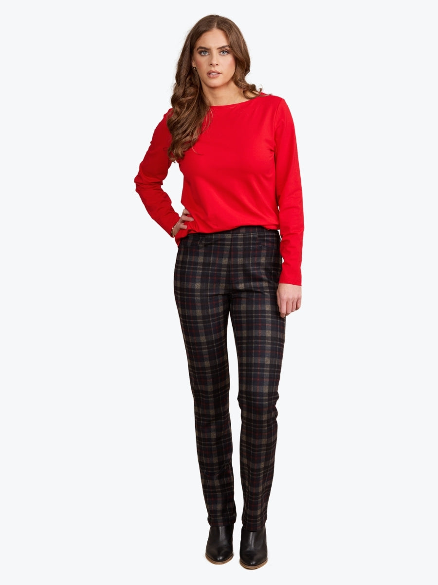 Vassalli Slim Leg Full Length Printed Ponte Pull On Pant in Hyde