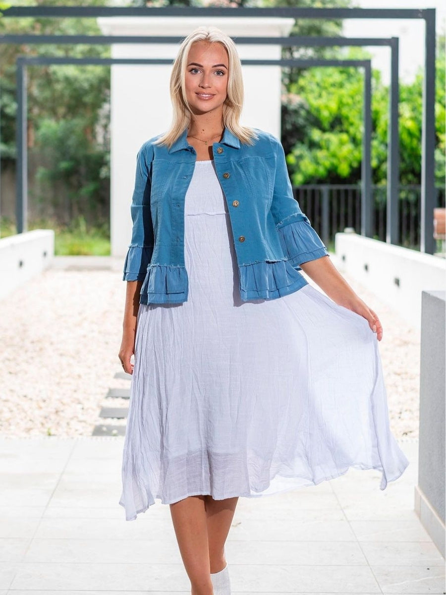 Jolie Saule Frill Denim Jacket