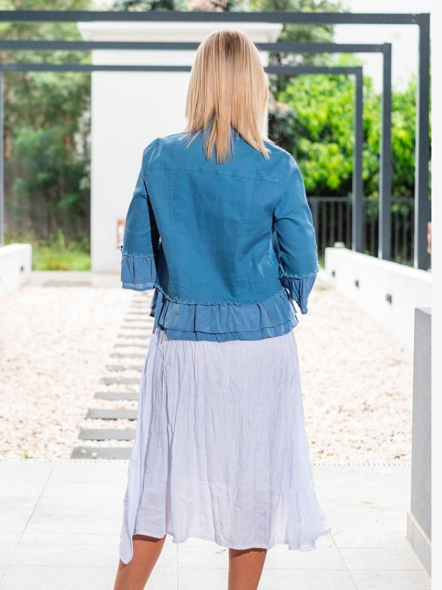 Jolie Saule Frill Denim Jacket