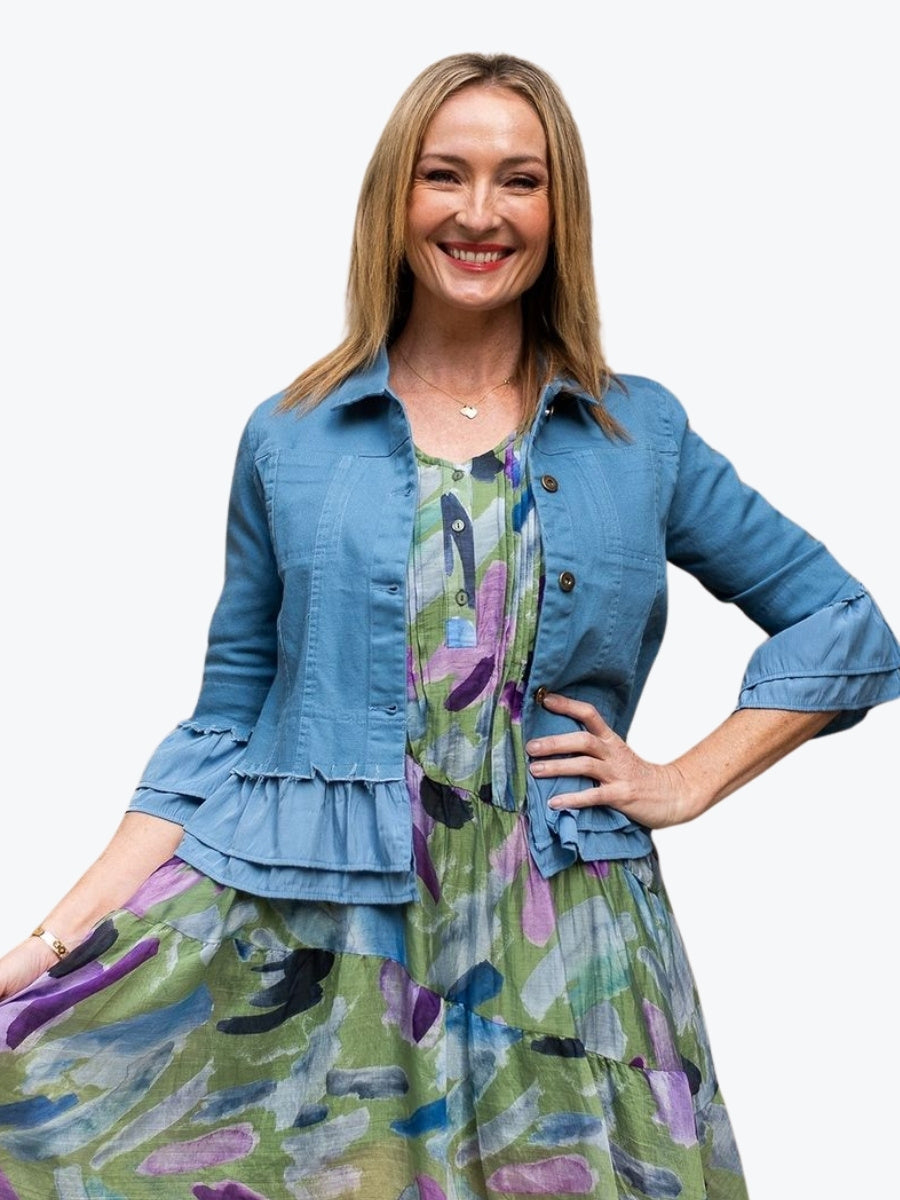 Jolie Saule Frill Denim Jacket