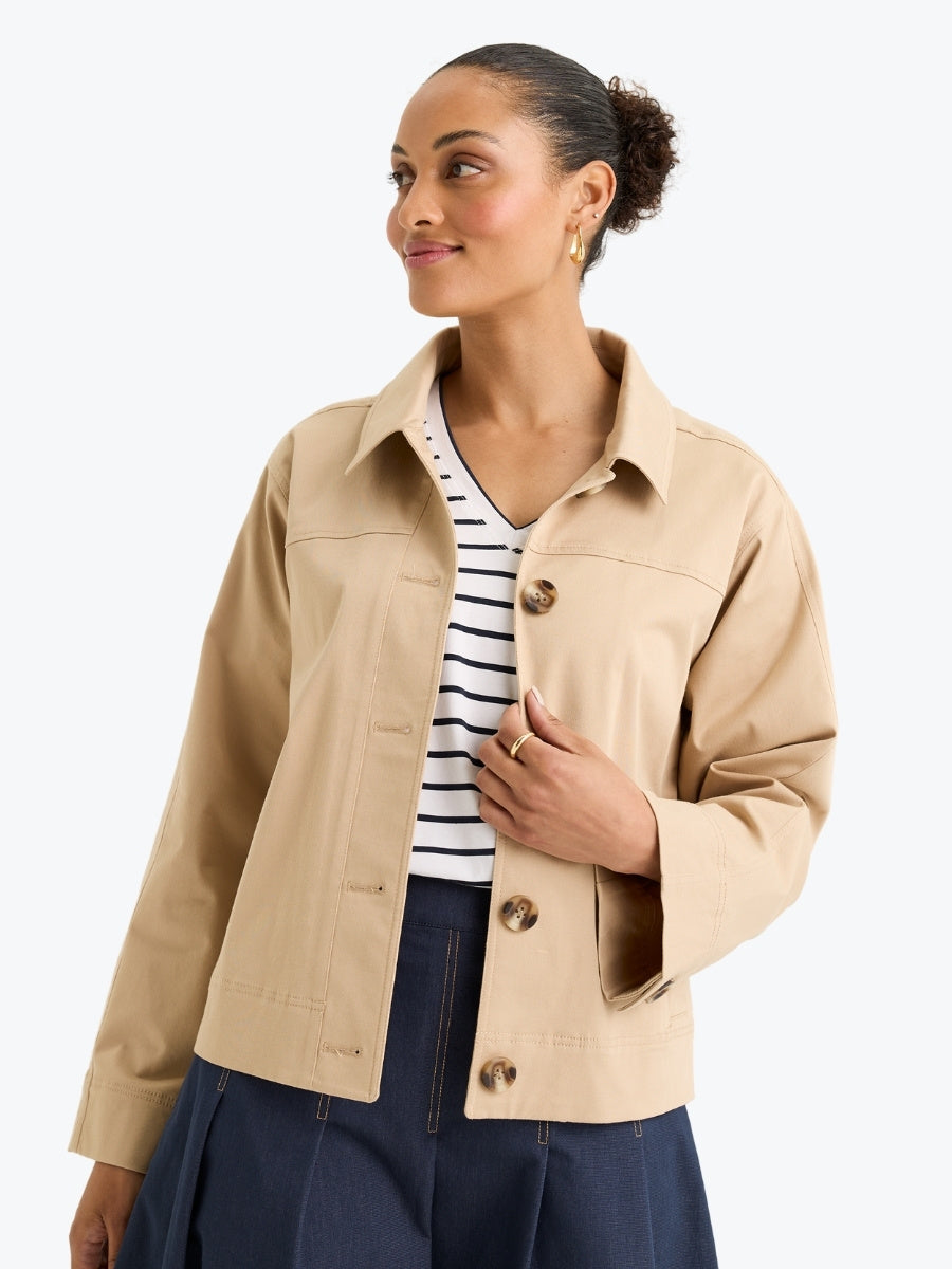 Yarra Trail Mila Shacket in Camel